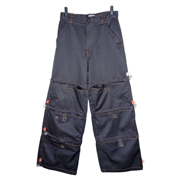 Vintage Y2K Request Baggy Wide Leg Cargo Skater Rave Pants 26"x28" JNCO Style‎ - Picture 1 of 16
